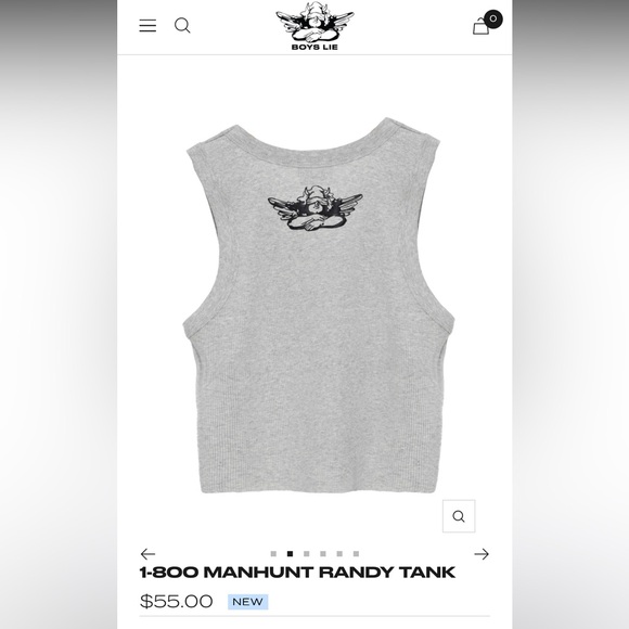 NWT Boys Lie August 2025 1-800 Manhunt Randy Tank - Picture 4 of 7